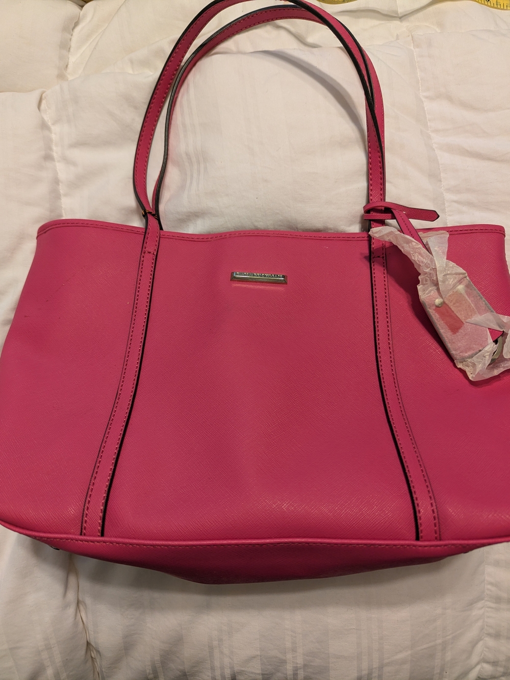 Dana Buchman Hot Pink Leather Tote Bag